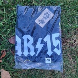 Black Graphic T-Shirt with White Print